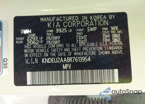 2024 Kia Seltos S from USA, damaged, VIN KNDEU2AA8R7613954